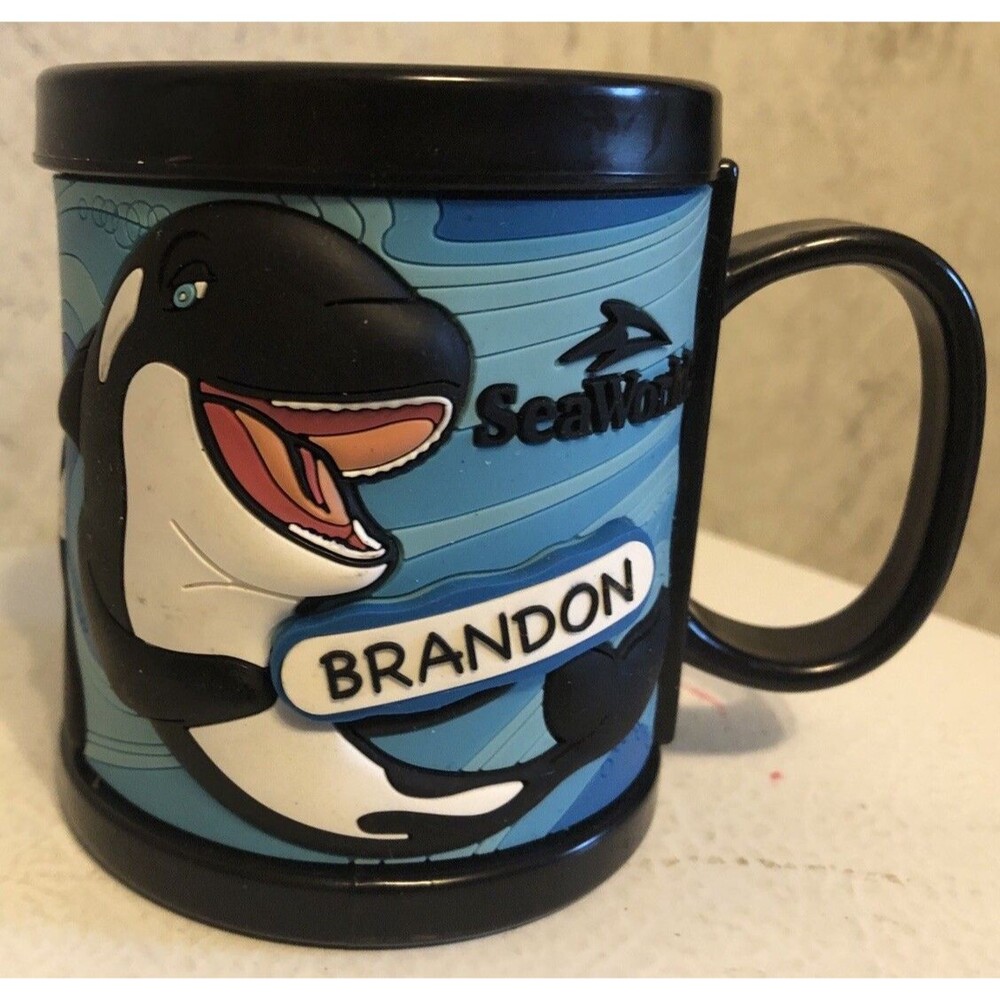 Vintage Shamu Seaworld  BRANDON Souvenir Kid's Plastic Mug